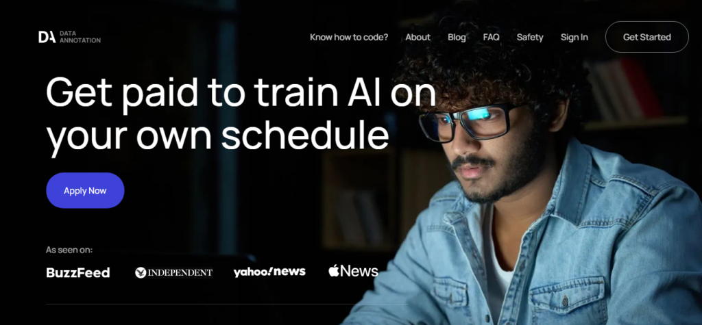 Freelancer completing AI training tasks for DataAnnotation.tech legit remote job in 2025.