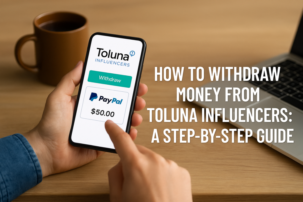 User withdrawing money from Toluna Influencers account.